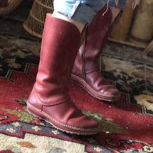 El Naturalista Tall Leather Burgundy Boots